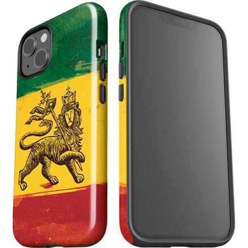 The Lion of Judah Rasta Flag iPhone 15 Plus Impact Case