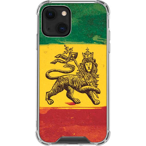 The Lion of Judah Rasta Flag iPhone 14 Plus Clear Case
