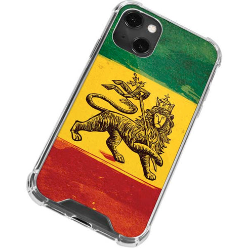The Lion of Judah Rasta Flag iPhone 14 Plus Clear Case