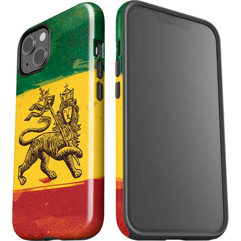 The Lion of Judah Rasta Flag iPhone 15 Impact Case