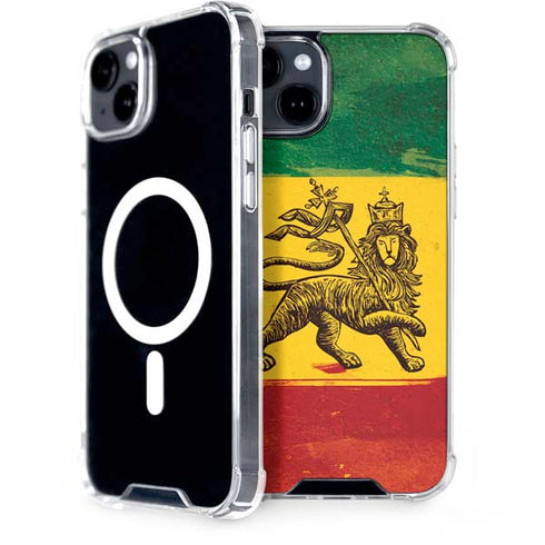 The Lion of Judah Rasta Flag iPhone 15 Plus MagSafe Case