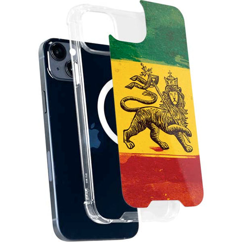 The Lion of Judah Rasta Flag iPhone 15 Plus MagSafe Case