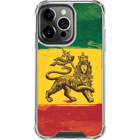 The Lion of Judah Rasta Flag iPhone 14 Pro Clear Case