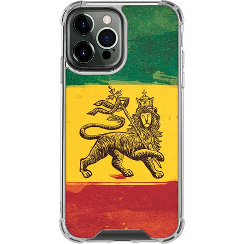 The Lion of Judah Rasta Flag iPhone 14 Pro Max Clear Case