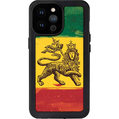 The Lion of Judah Rasta Flag iPhone 14 Pro Max Waterproof Case