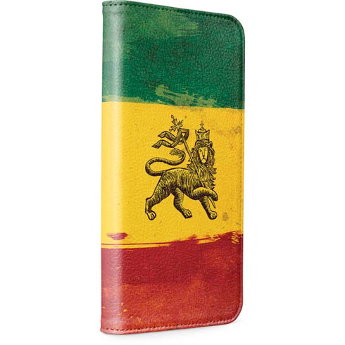 The Lion of Judah Rasta Flag iPhone 15 Plus Folio Case