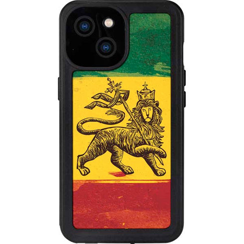 The Lion of Judah Rasta Flag iPhone 15 Waterproof Case