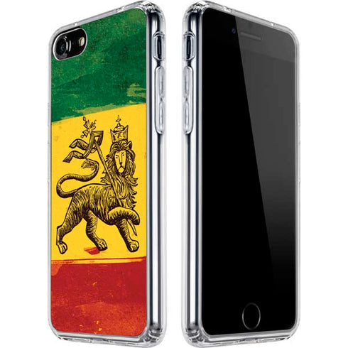 The Lion of Judah Rasta Flag iPhone SE (2nd & 3rd Gen) Clear Case