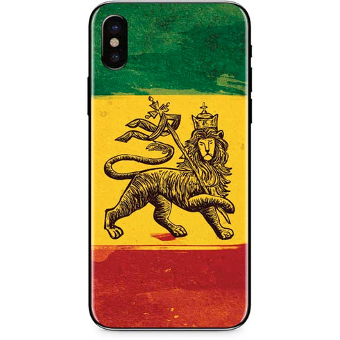 The Lion of Judah Rasta Flag iPhone XS Skin