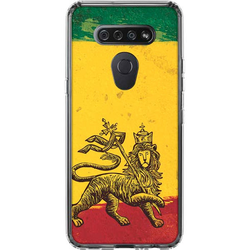 The Lion of Judah Rasta Flag LG K51/Q51 Clear Case