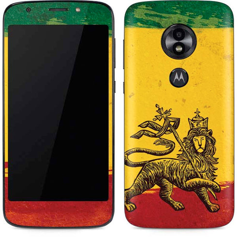 The Lion of Judah Rasta Flag Moto E5 Play Skin