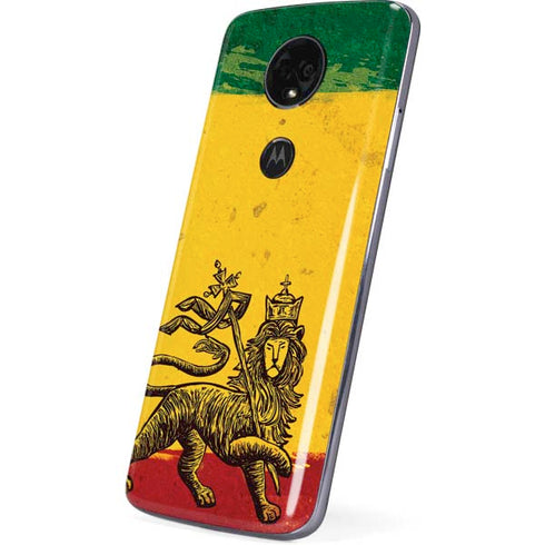 The Lion of Judah Rasta Flag Moto E5 Plus Skin