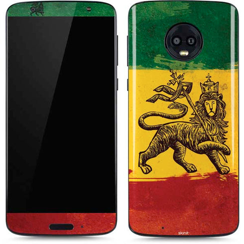 The Lion of Judah Rasta Flag Moto G6 Skin