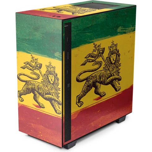 The Lion of Judah Rasta Flag NZXT H510 Compact ATX Mid-Tower Case Skin