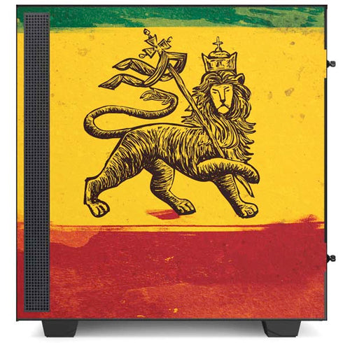 The Lion of Judah Rasta Flag NZXT H510 Compact ATX Mid-Tower Case Skin