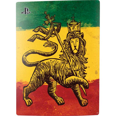 The Lion of Judah Rasta Flag PS5 Console Skin