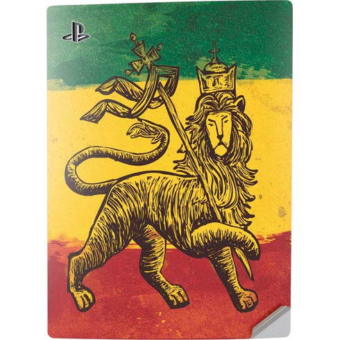 The Lion of Judah Rasta Flag PS5 Digital Edition Console Skin