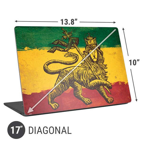 The Lion of Judah Rasta Flag Universal Laptop 17in (13.8 x 10in) Skin