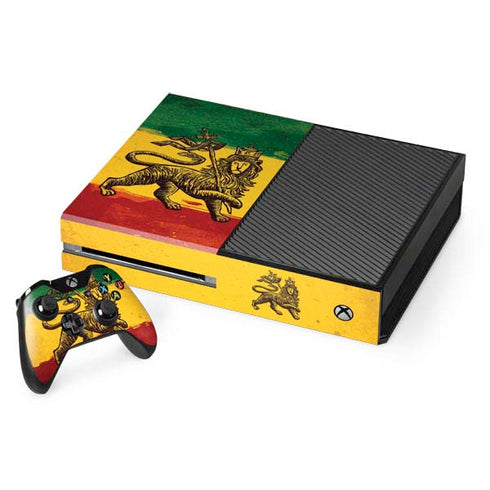 The Lion of Judah Rasta Flag Xbox One Console and Controller Bundle Skin