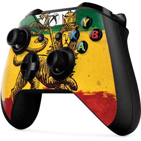 The Lion of Judah Rasta Flag Xbox One X Controller Skin
