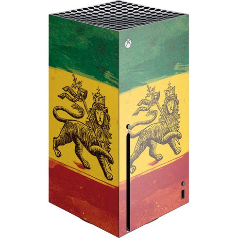 The Lion of Judah Rasta Flag Xbox Series X Console Skin