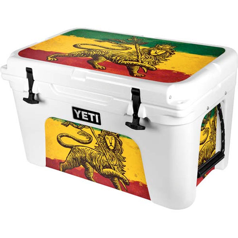 The Lion of Judah Rasta Flag YETI Tundra 45 Hard Cooler Skin