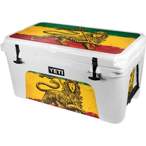 The Lion of Judah Rasta Flag YETI Tundra 65 Hard Cooler Skin