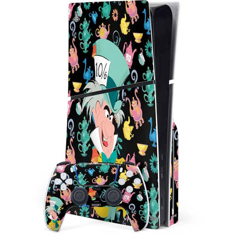 Disney Alice in Wonderland (animated) The Mad Hatter PS5 Slim Disk Bundle Skin