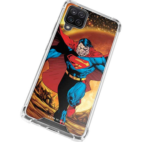 DC Comics Superman Action Pose Art By Jim Lee Galaxy A12 Clear Case