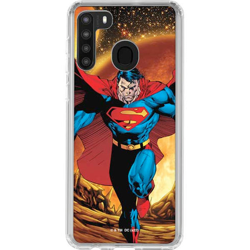 DC Comics Superman Action Pose Art By Jim Lee Galaxy A21 Clear Case