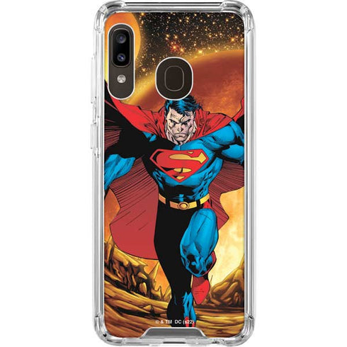DC Comics Superman Action Pose Art By Jim Lee Galaxy A30 Clear Case