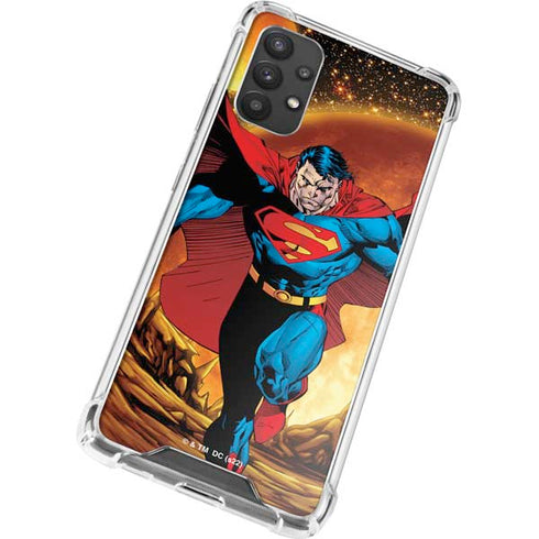 DC Comics Superman Action Pose Art By Jim Lee Galaxy A32 5G Clear Case