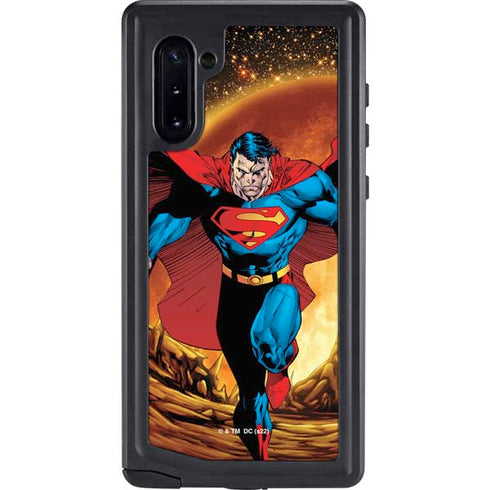 DC Comics Superman Action Pose Art By Jim Lee Galaxy Note 10 Waterproof Case