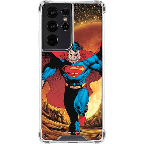DC Comics Superman Action Pose Art By Jim Lee Galaxy S21 Ultra 5G Clear Case