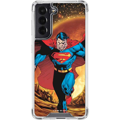 DC Comics Superman Action Pose Art By Jim Lee Galaxy S22 Clear Case