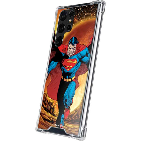DC Comics Superman Action Pose Art By Jim Lee Galaxy S22 Ultra Clear Case