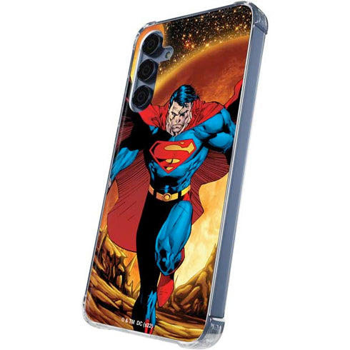 DC Comics Superman Action Pose Art By Jim Lee Galaxy S24 Clear Case