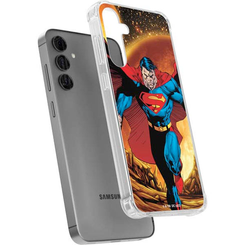 DC Comics Superman Action Pose Art By Jim Lee Galaxy S24 Plus Clear Case
