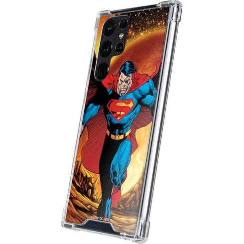 DC Comics Superman Action Pose Art By Jim Lee Galaxy S24 Ultra Clear Case