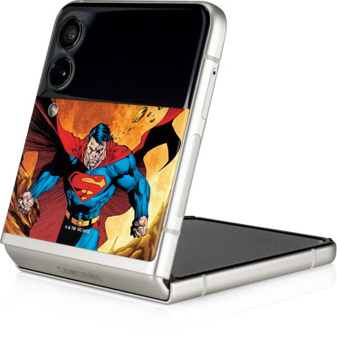DC Comics Superman Action Pose Art By Jim Lee Galaxy Z Flip4 5G Skin