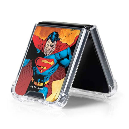 DC Comics Superman Action Pose Art By Jim Lee Galaxy Z Flip5 5G Clear Case
