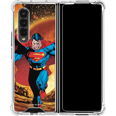 DC Comics Superman Action Pose Art By Jim Lee Galaxy Z Fold4 5G Clear Case