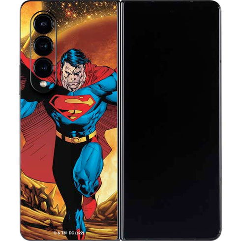 DC Comics Superman Action Pose Art By Jim Lee Galaxy Z Fold4 5G Skin