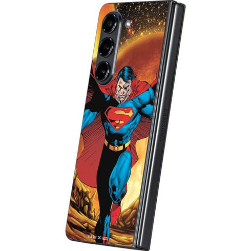 DC Comics Superman Action Pose Art By Jim Lee Galaxy Z Fold5 5G Skin