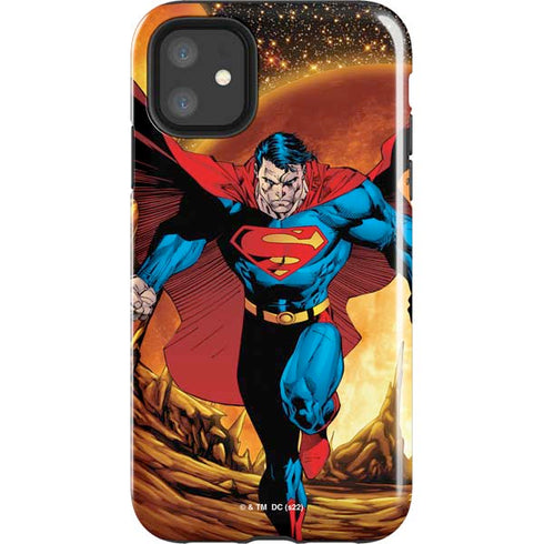DC Comics Superman Action Pose Art By Jim Lee iPhone 11 Impact Case