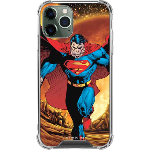 DC Comics Superman Action Pose Art By Jim Lee iPhone 11 Pro Max Clear Case