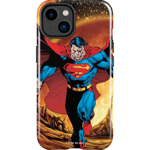DC Comics Superman Action Pose Art By Jim Lee iPhone 15 Plus Impact Case