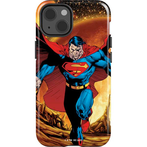 DC Comics Superman Action Pose Art By Jim Lee iPhone 15 Impact Case