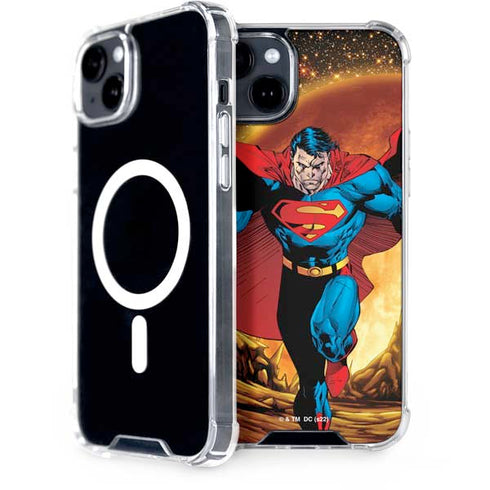 DC Comics Superman Action Pose Art By Jim Lee iPhone 14 Plus MagSafe Case