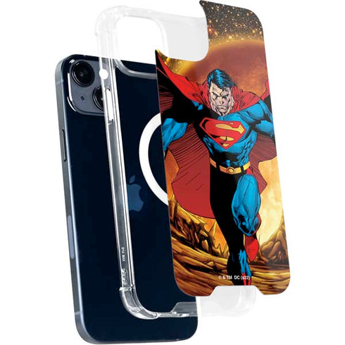 DC Comics Superman Action Pose Art By Jim Lee iPhone 14 Plus MagSafe Case
